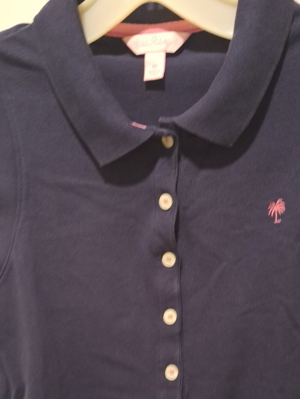 Lilly Pulitzer Sleeveless Navy Top with Pink Label Stitching